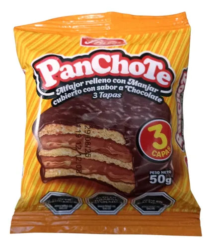 Chocolate Alfajor Panchote 3 Capas Con Manjar