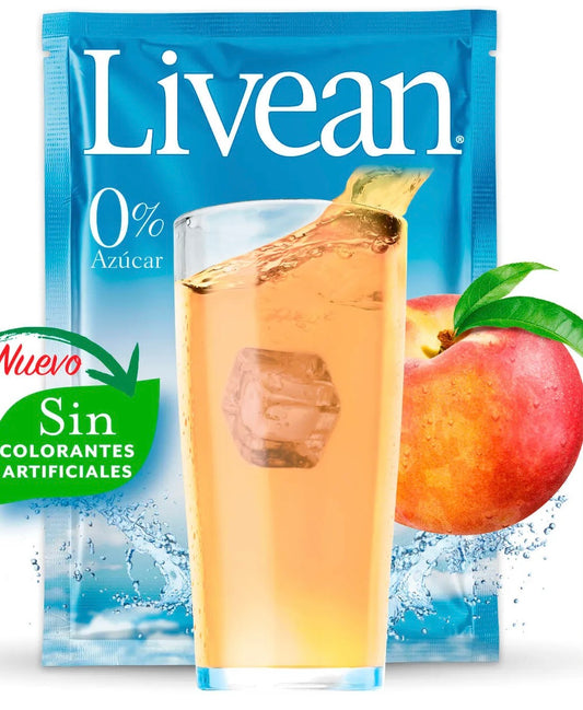 Caja jugos en polvo livean durazno